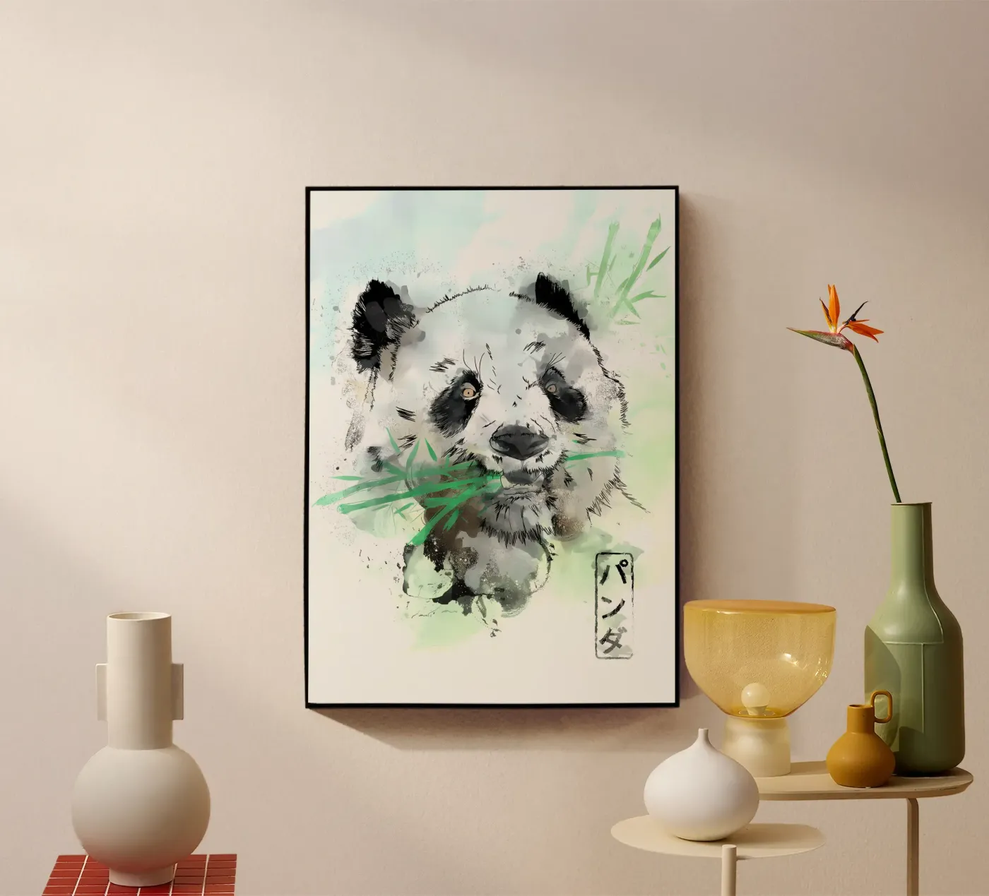 Watercolor Panda Bear plexiglass da James M Coyle