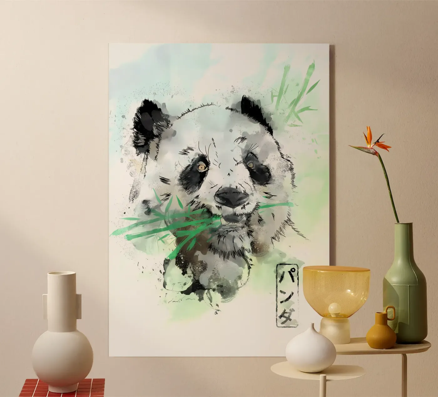 Watercolor Panda Bear plexiglass da James M Coyle