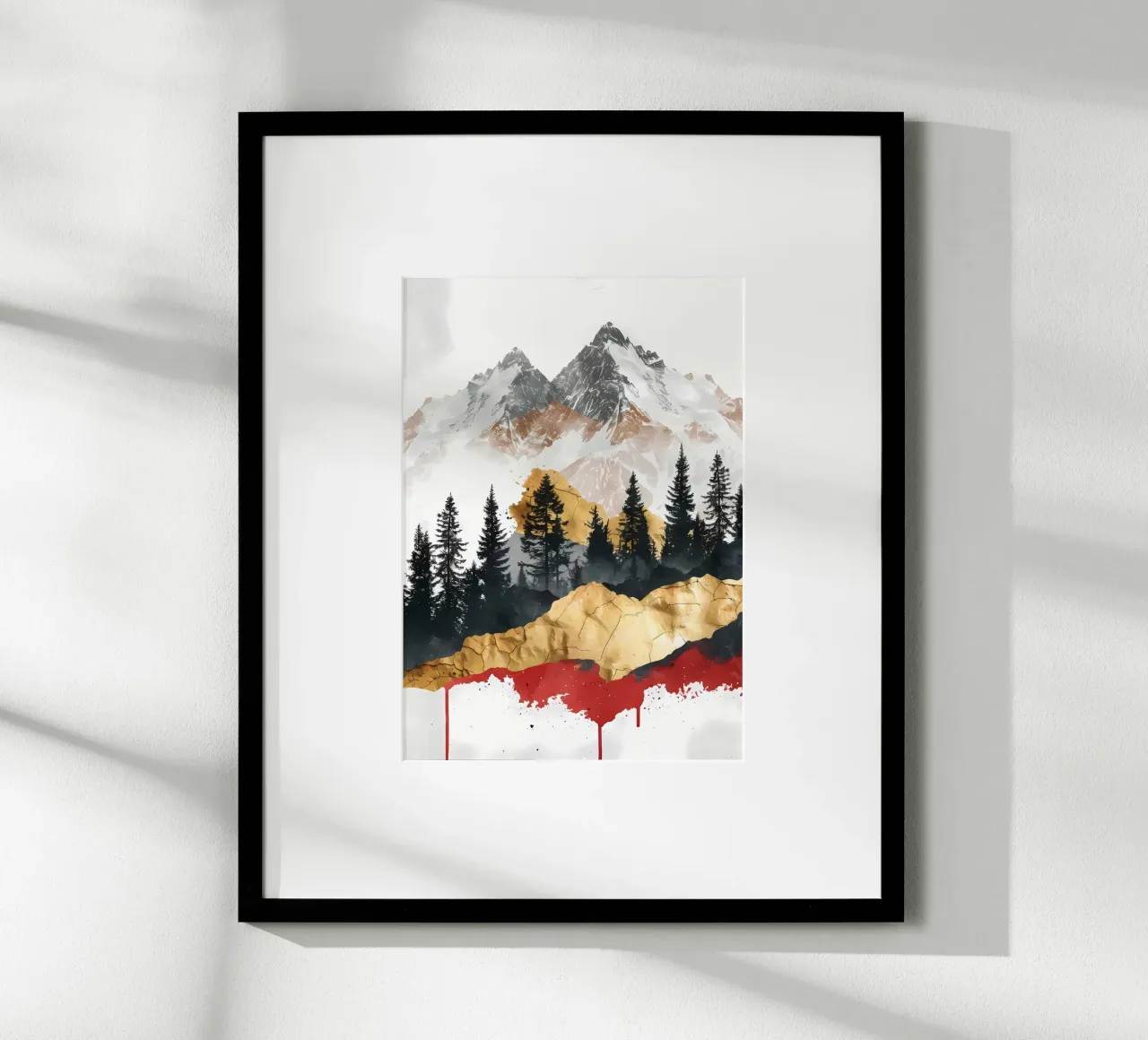 Paesaggio montano al tramonto poster con telaio in alluminio da Albert S Jacob