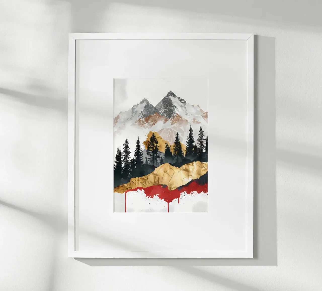Paesaggio montano al tramonto poster con telaio in alluminio da Albert S Jacob
