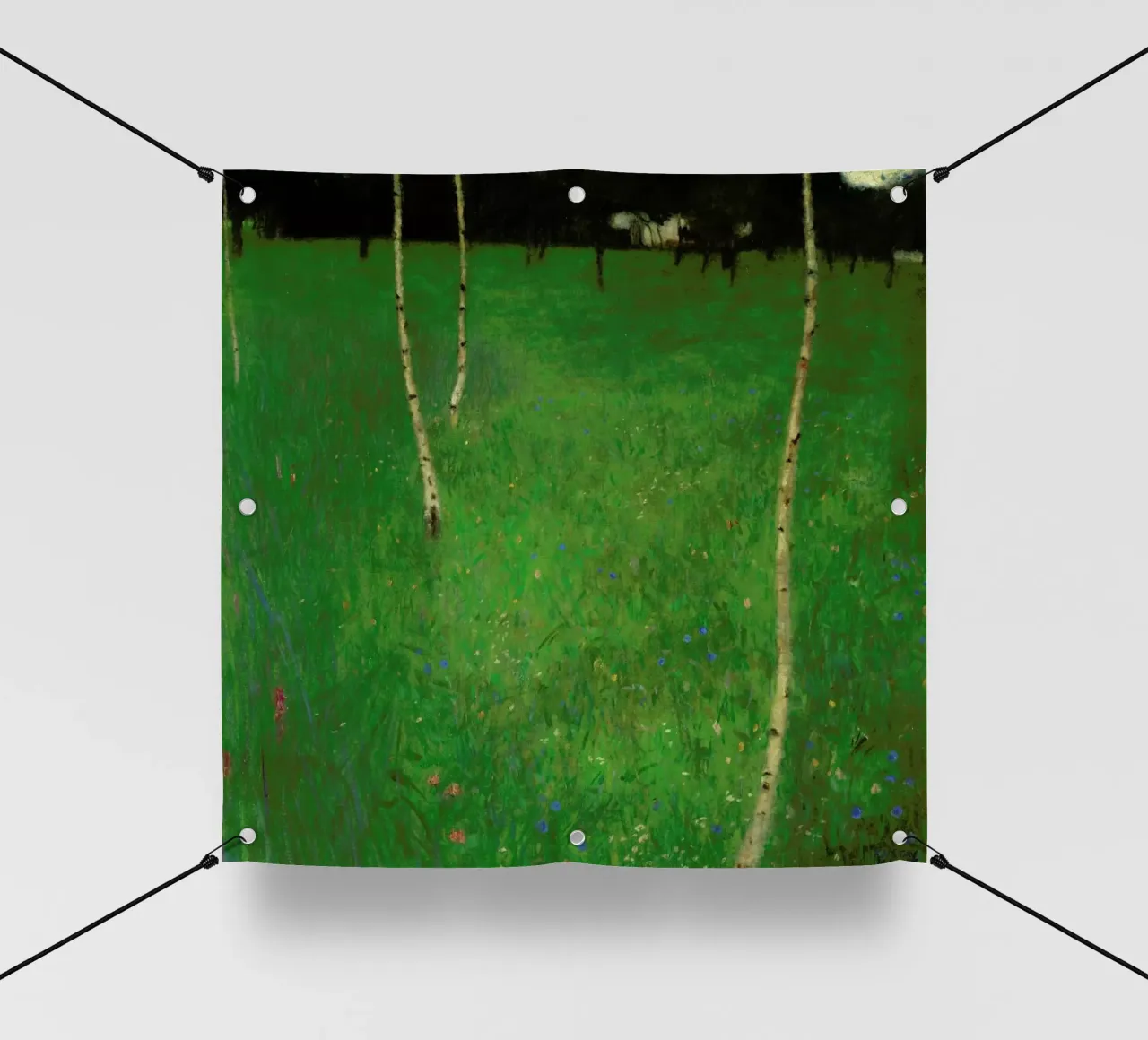 Klimt - Farmhouse with Birch Trees telo in pvc da ARTOTHEK