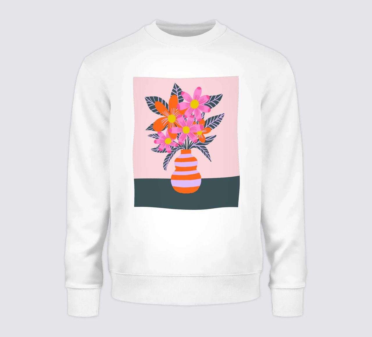 Flores de colores en un jarrón sudadera de Wackapacka