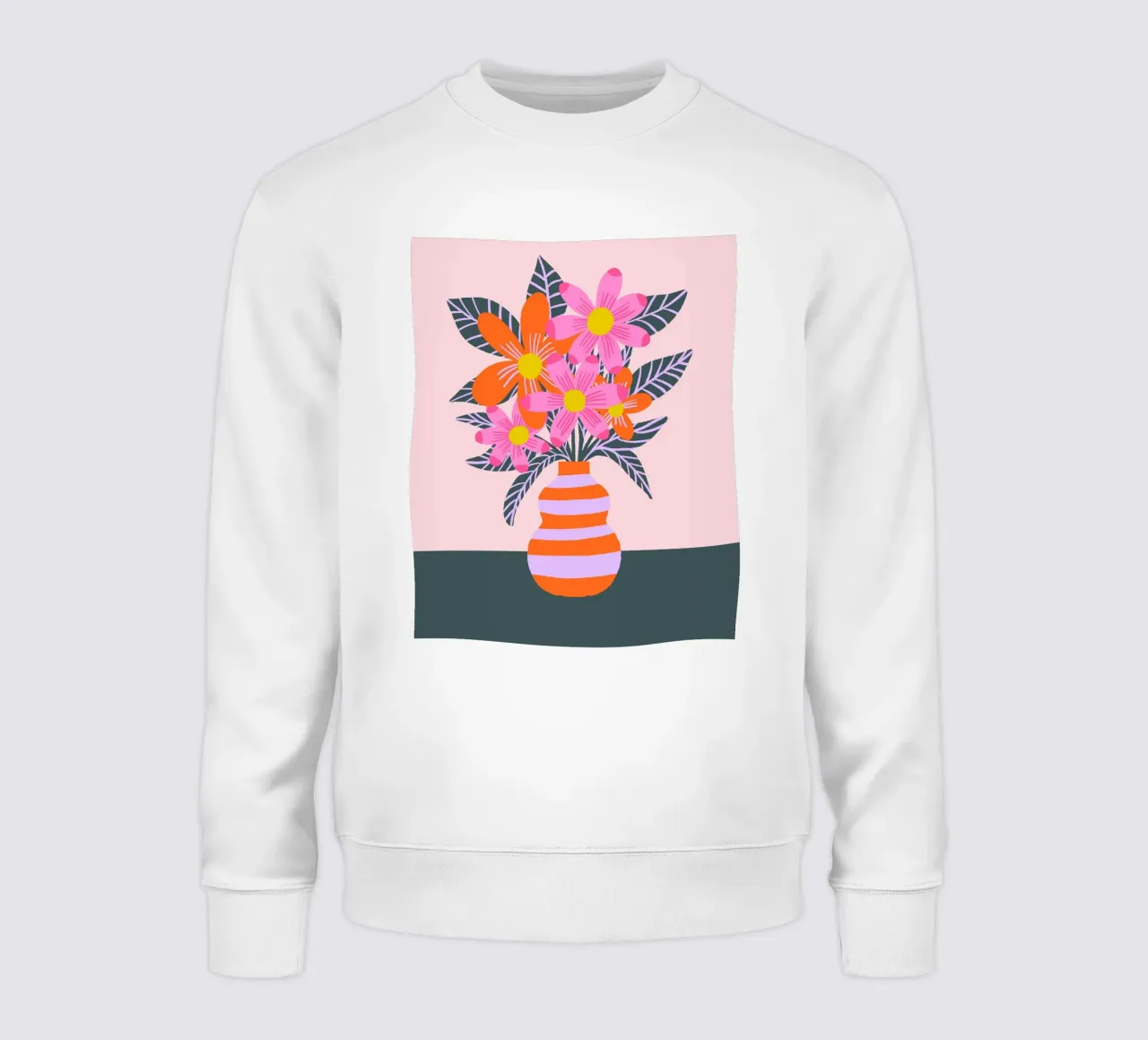 Fiori colorati in un vaso felpa da Wackapacka