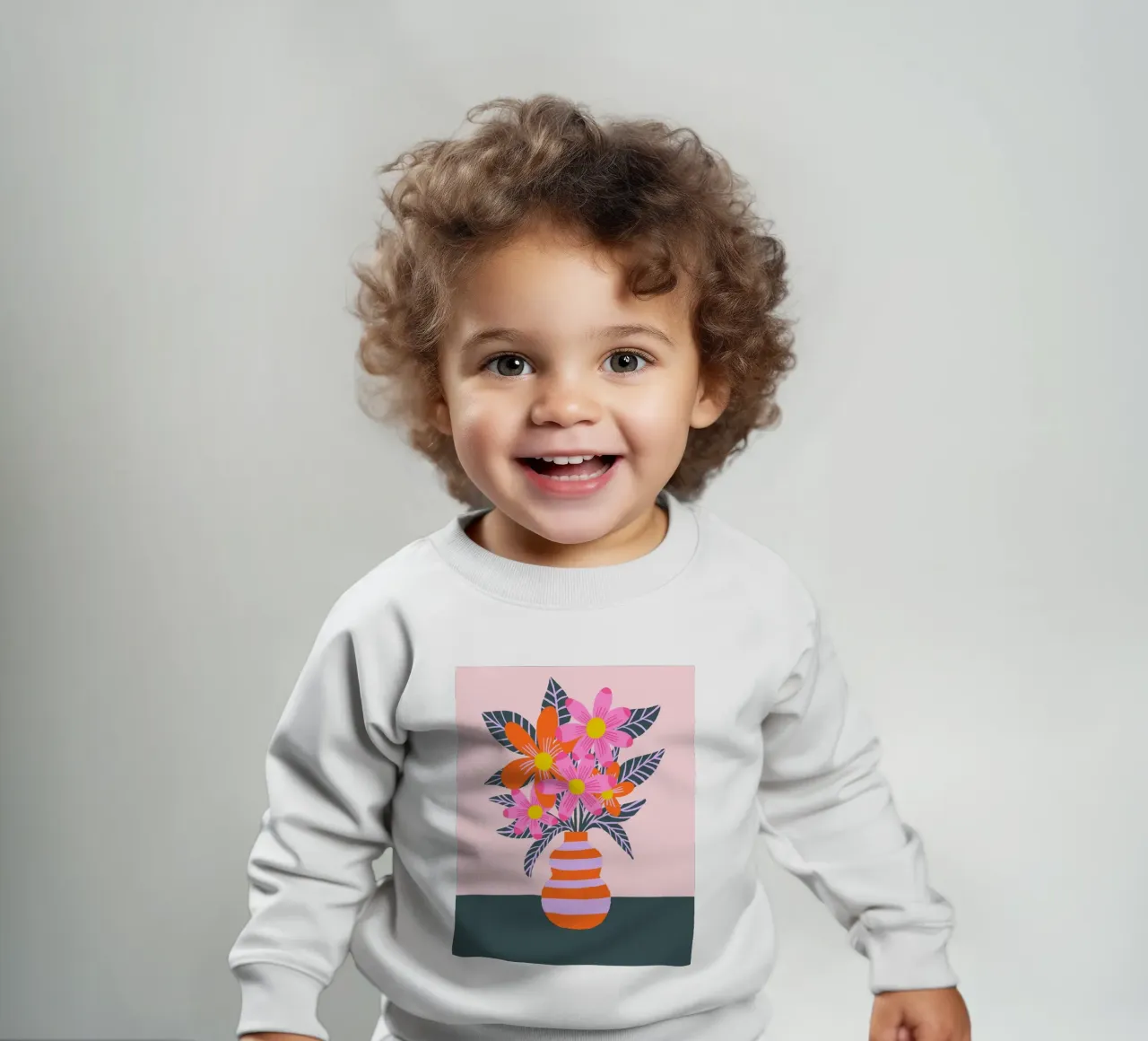 Fiori colorati in un vaso felpa neonato da Wackapacka