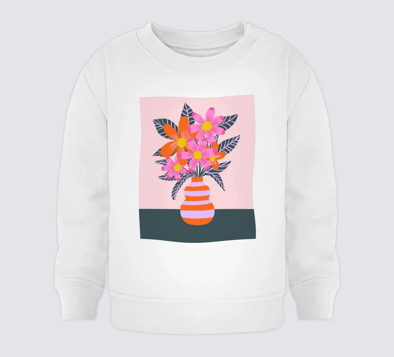 Fiori colorati in un vaso felpa neonato da Wackapacka