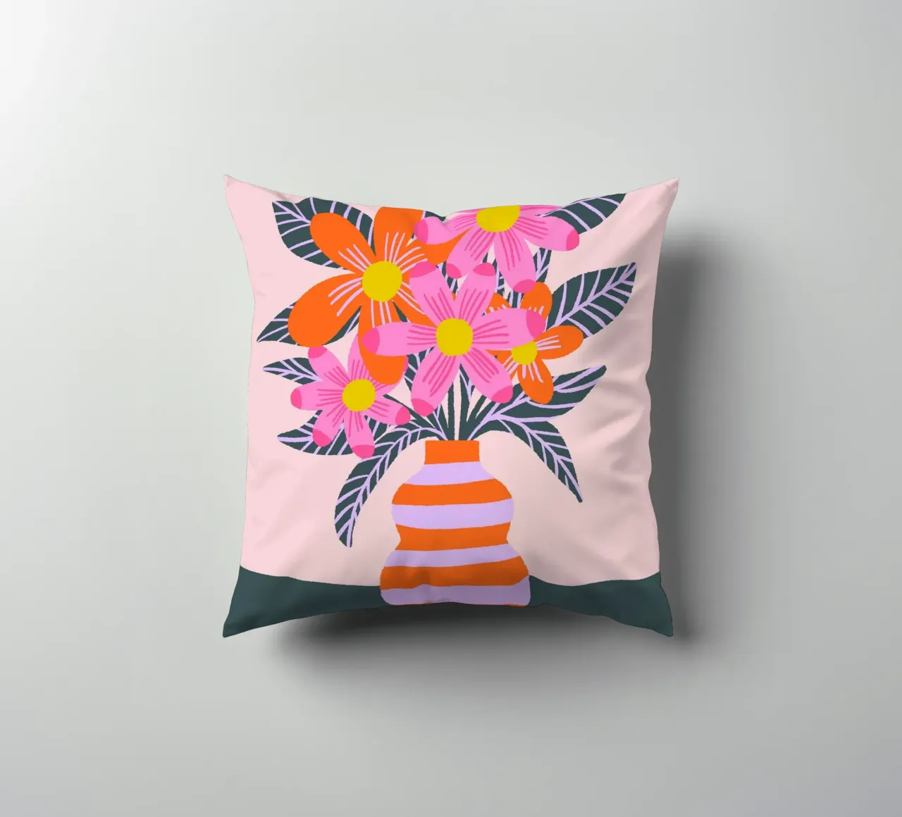 Colorful Flowers In a Vase decorative cushion by Wackapacka