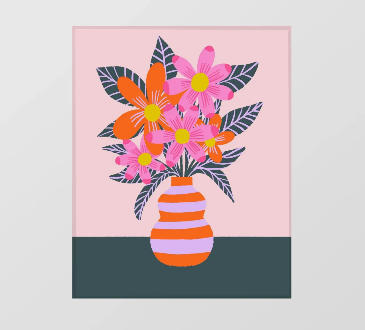 Fiori colorati in un vaso telo in pvc da Wackapacka