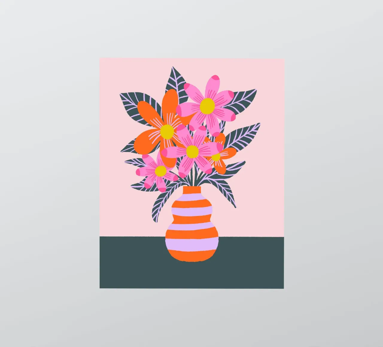 Fiori colorati in un vaso adesivo da Wackapacka
