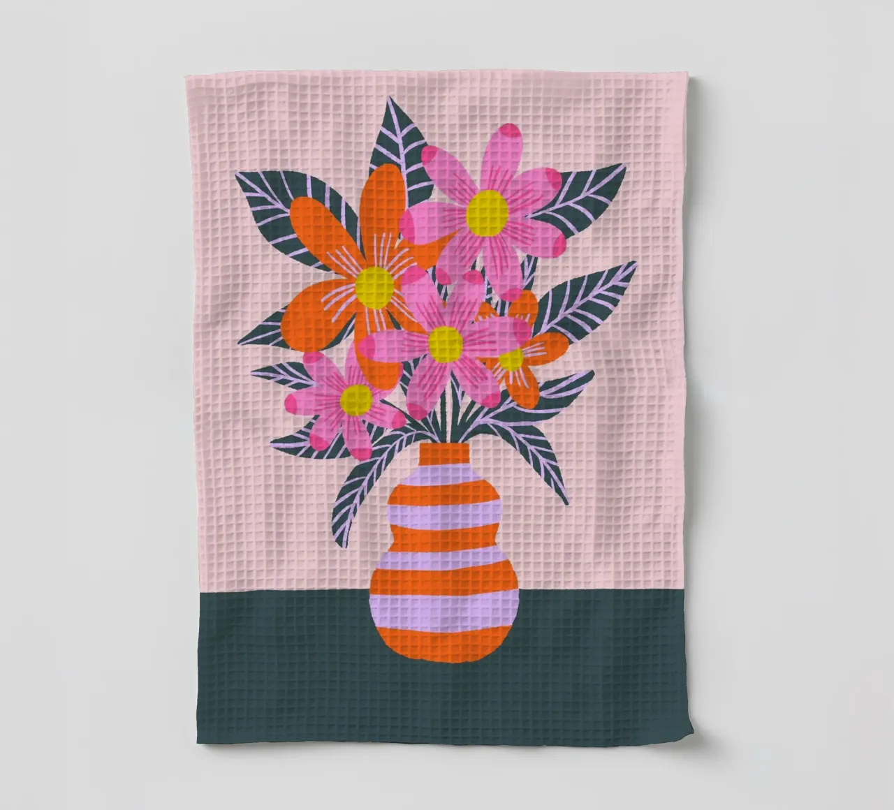 Fleurs colorées dans un vase torchon de Wackapacka
