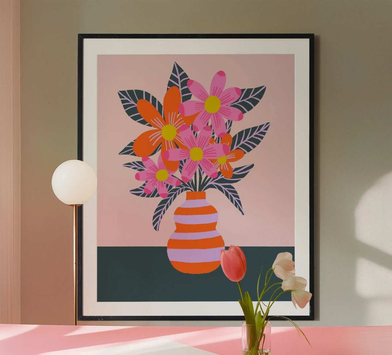 Fiori colorati in un vaso carta hahnemühle da Wackapacka