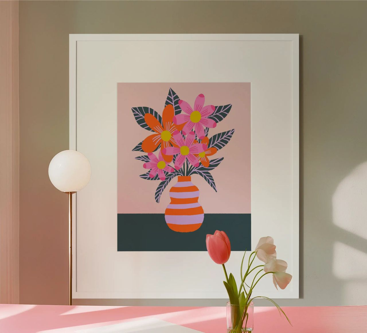 Fiori colorati in un vaso carta hahnemühle da Wackapacka