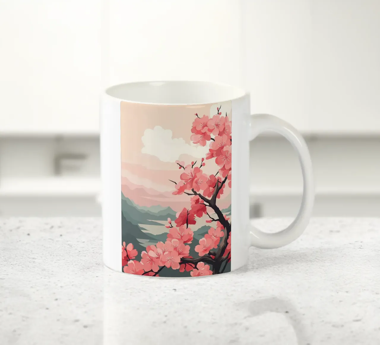 Paesaggio giapponese zen tazza in ceramica da Rebecca Clark Wyrick