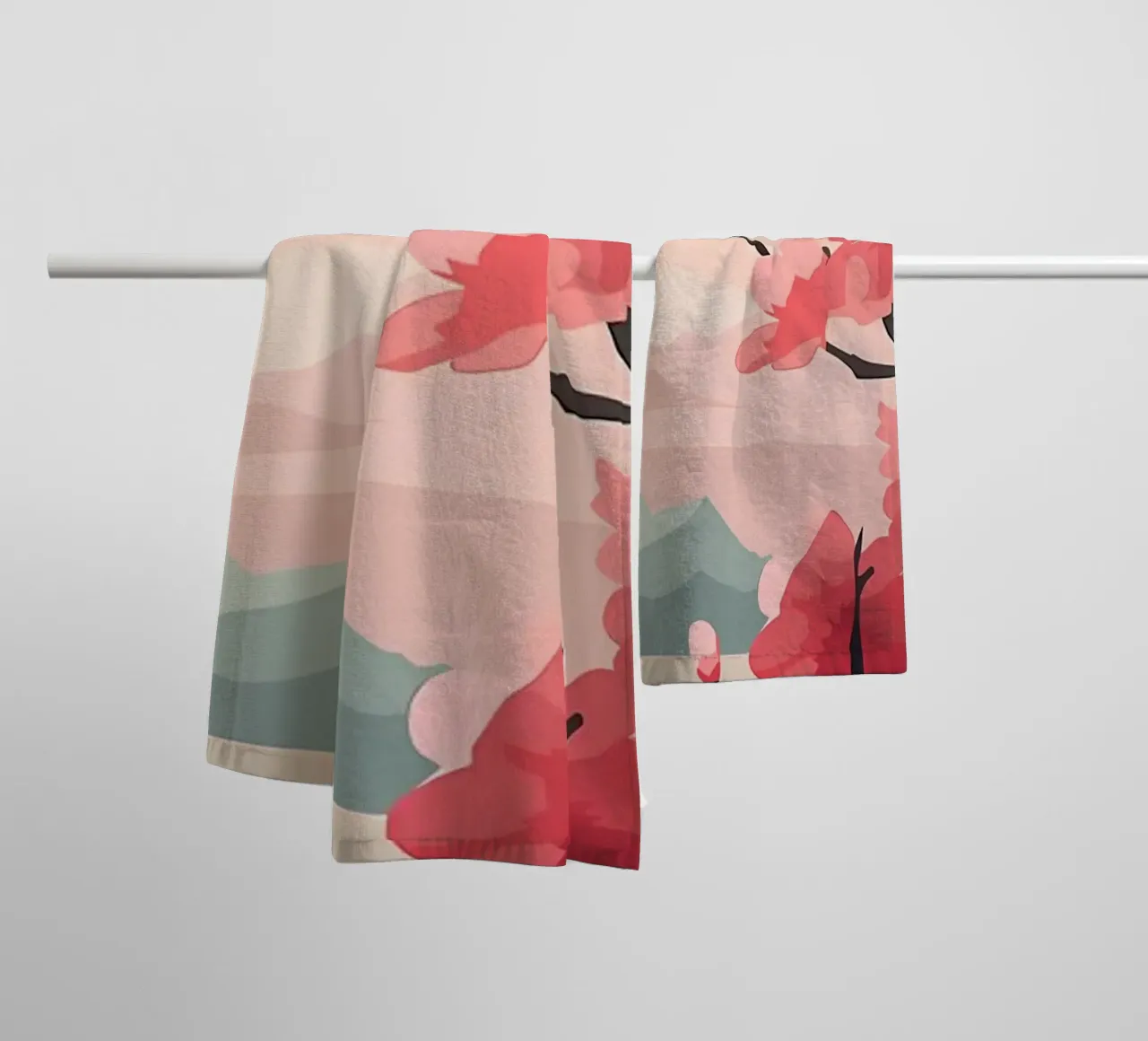Paesaggio giapponese zen asciugamano da bagno da Rebecca Clark Wyrick