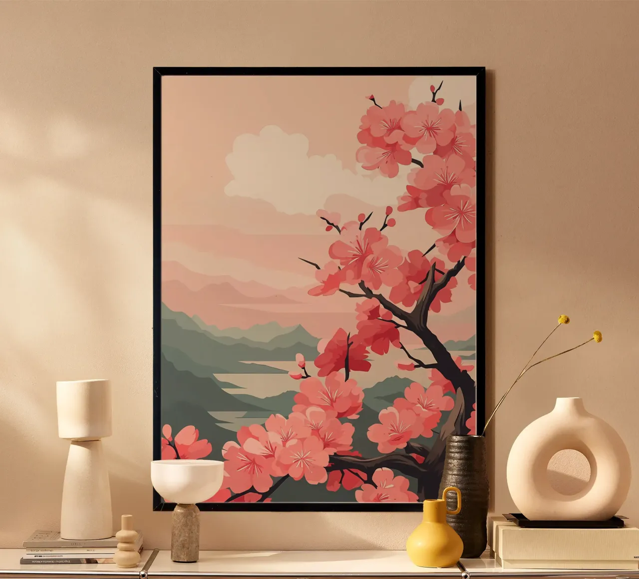 Paesaggio giapponese zen poster da Rebecca Clark Wyrick