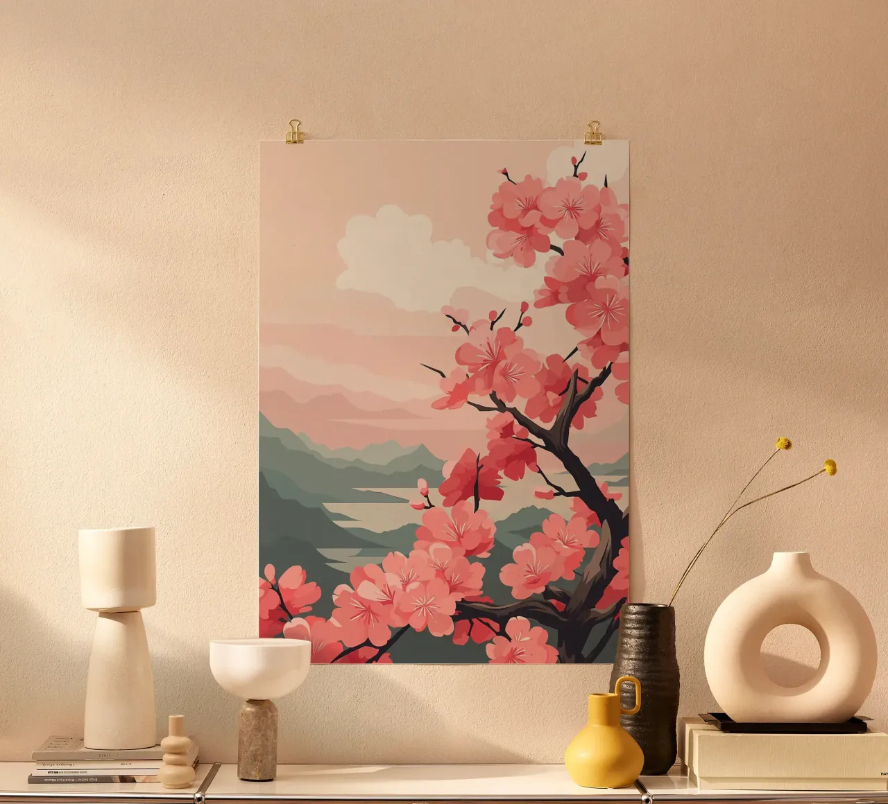 Paesaggio giapponese zen poster da Rebecca Clark Wyrick