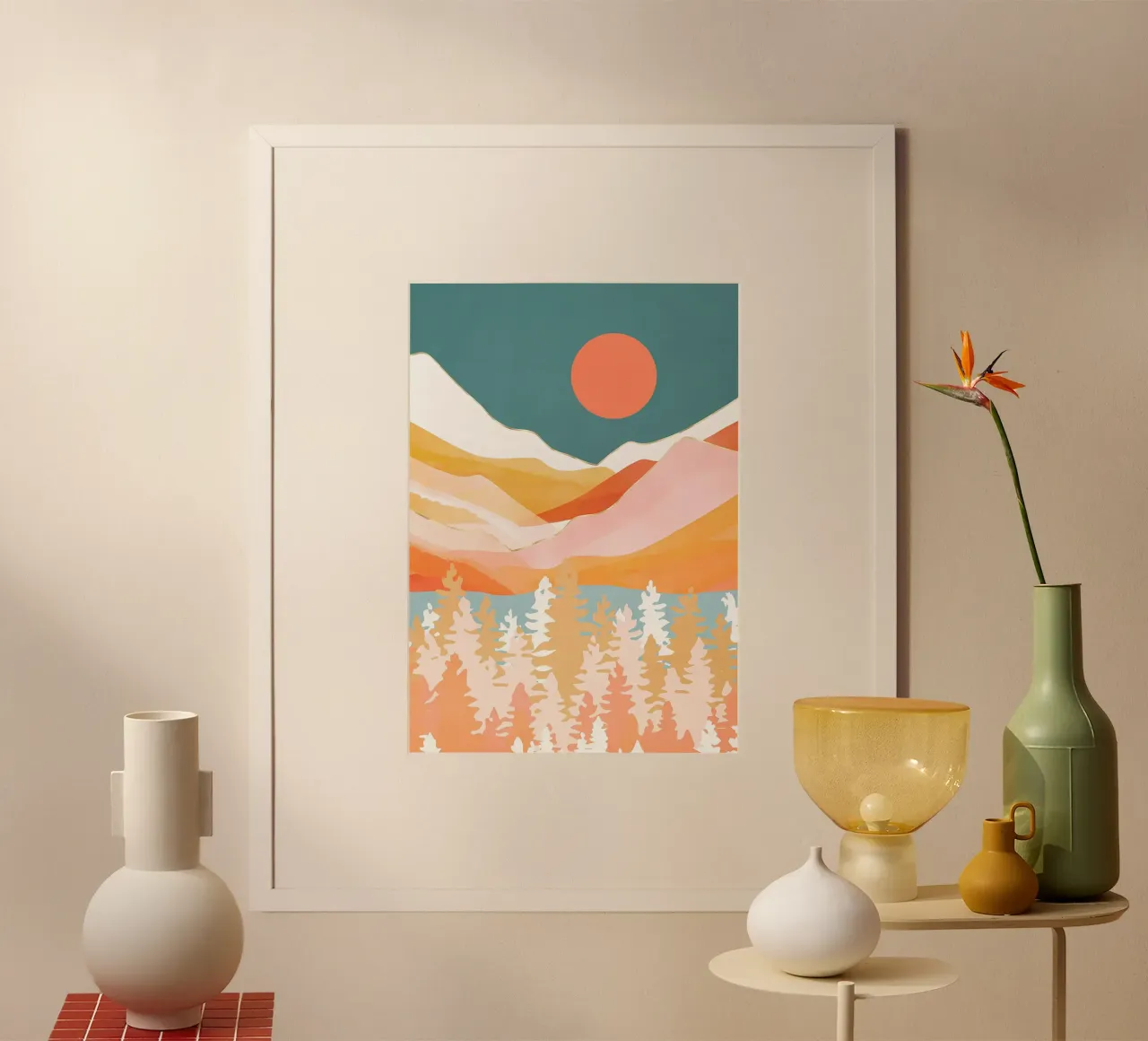 Valle dell'alba poster con telaio in alluminio da Albert S Jacob