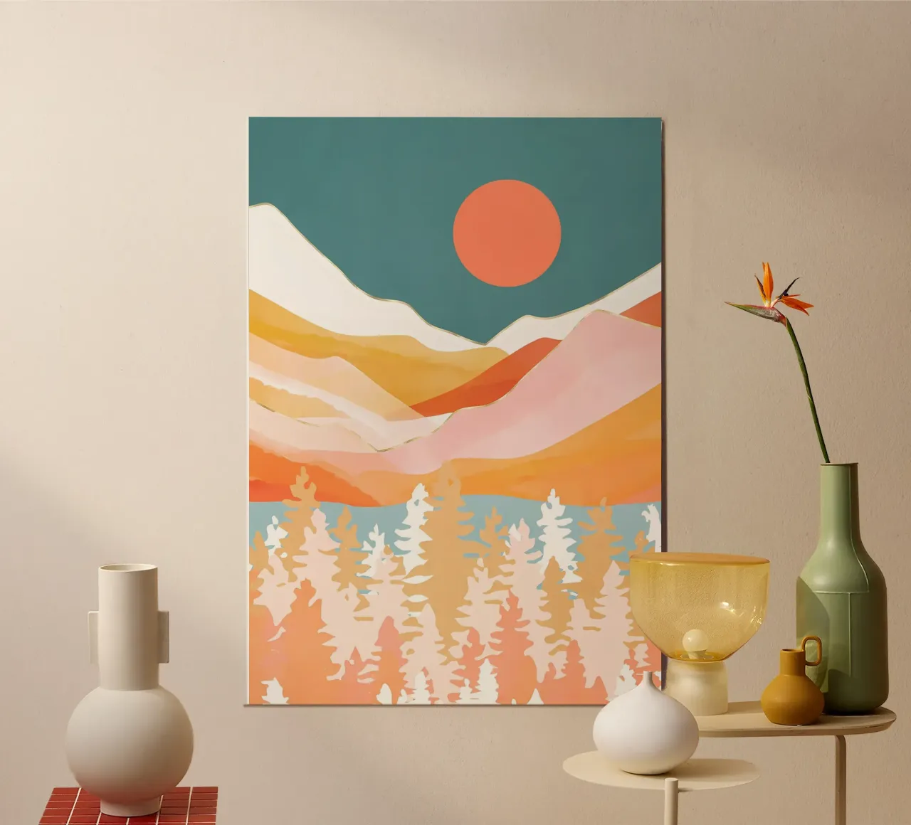 Valle dell'alba poster con telaio in alluminio da Albert S Jacob