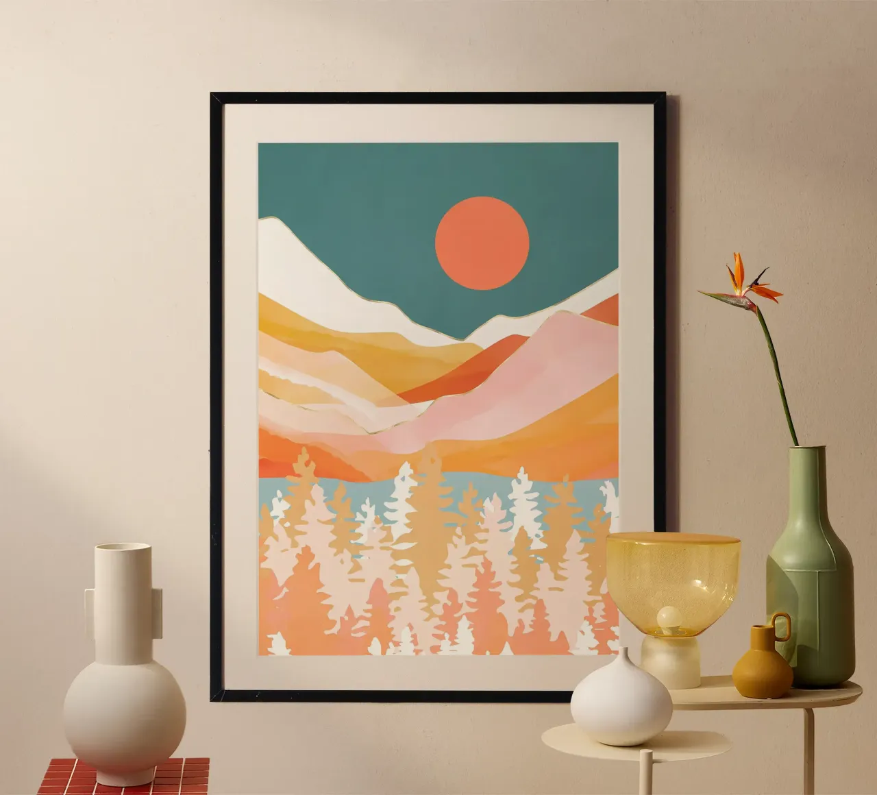 Valle dell'alba poster con telaio in alluminio da Albert S Jacob