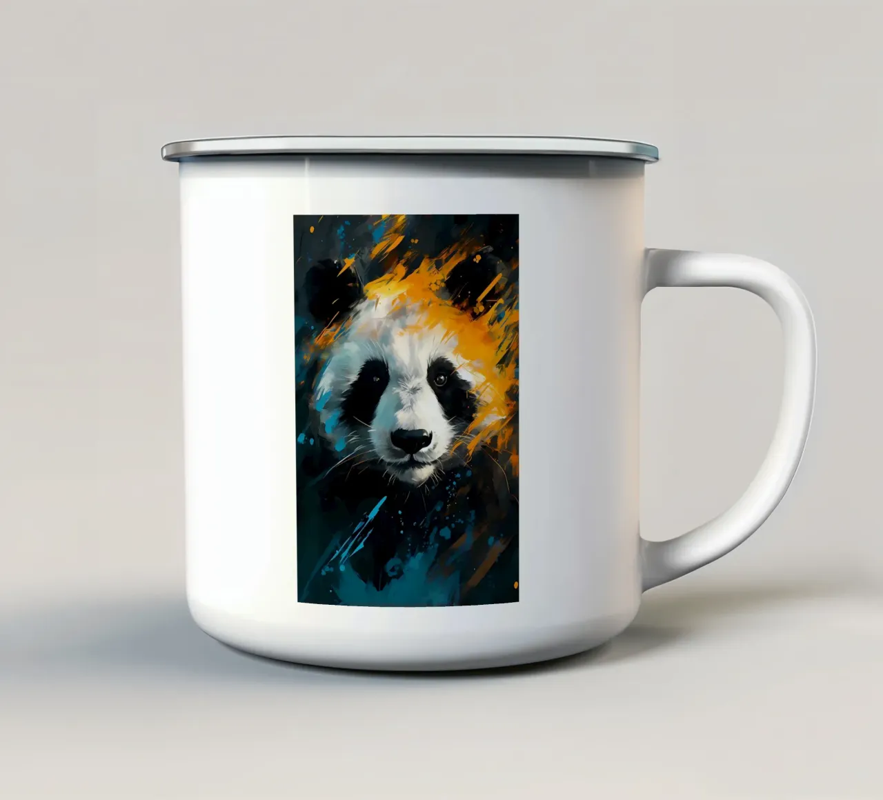 Fantasia di panda tazza in smalto da James M Coyle