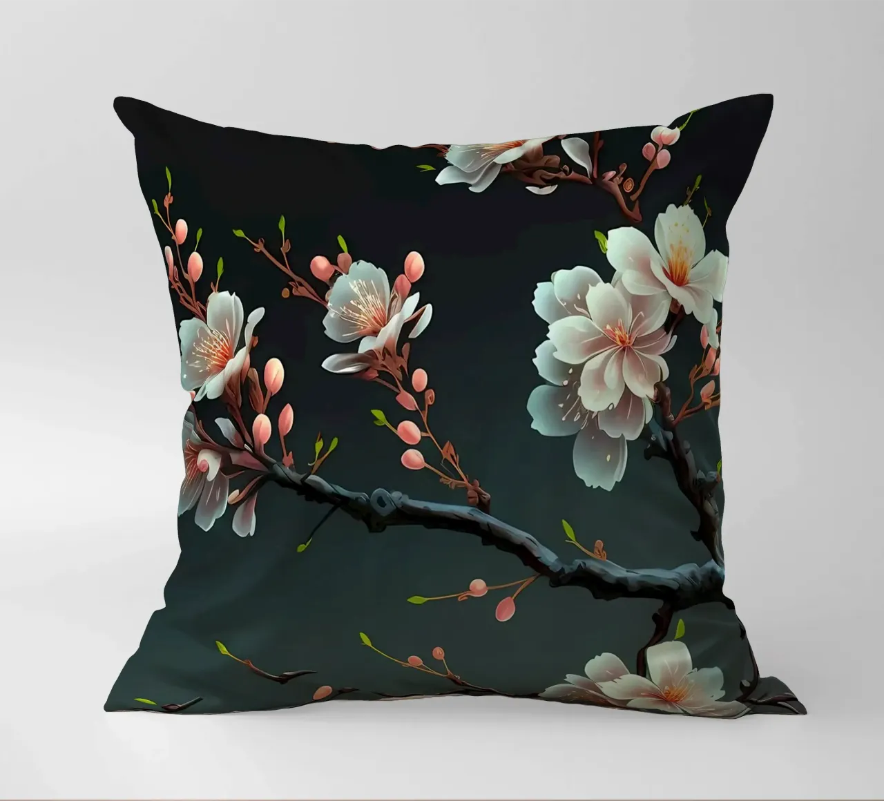 Fiori di ciliegio in Giappone cuscino da Rebecca Clark Wyrick