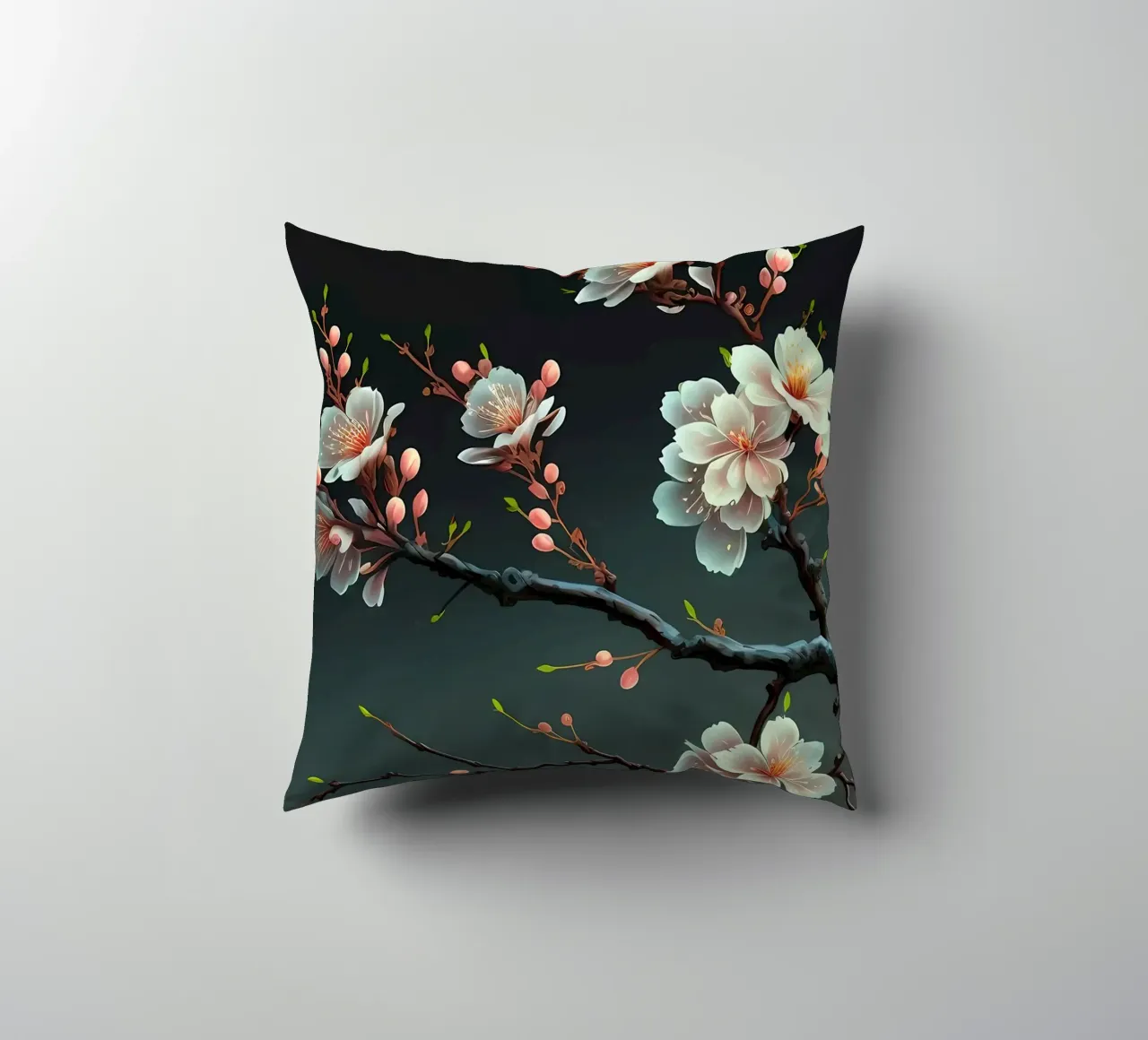 Fiori di ciliegio in Giappone cuscino da Rebecca Clark Wyrick