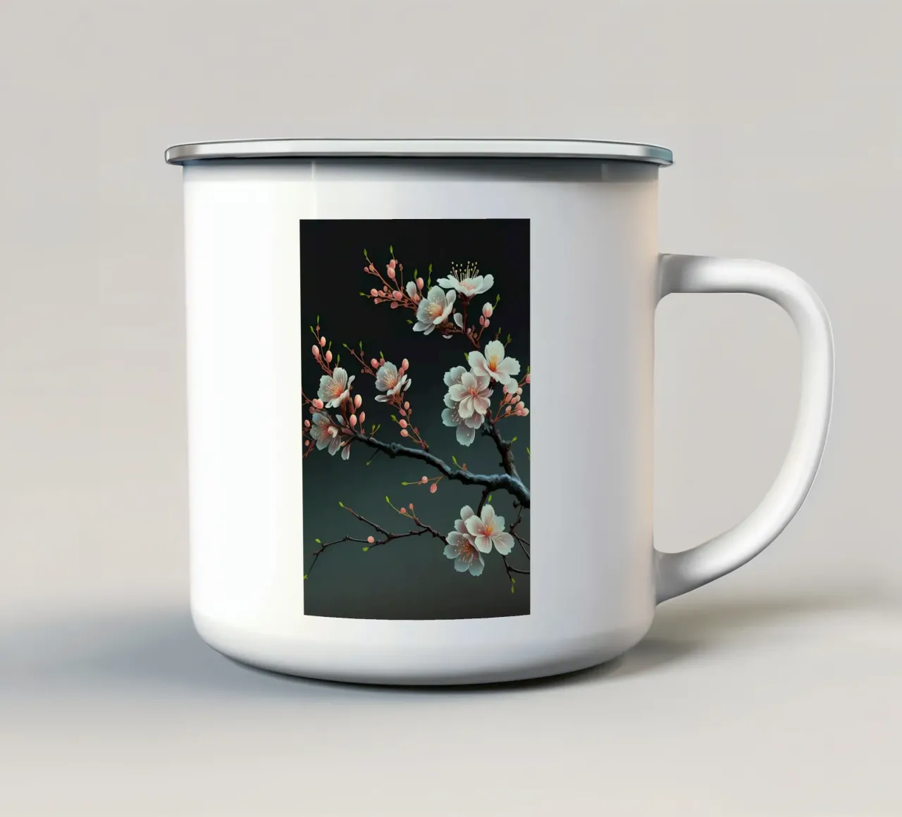 Fiori di ciliegio in Giappone tazza in smalto da Rebecca Clark Wyrick