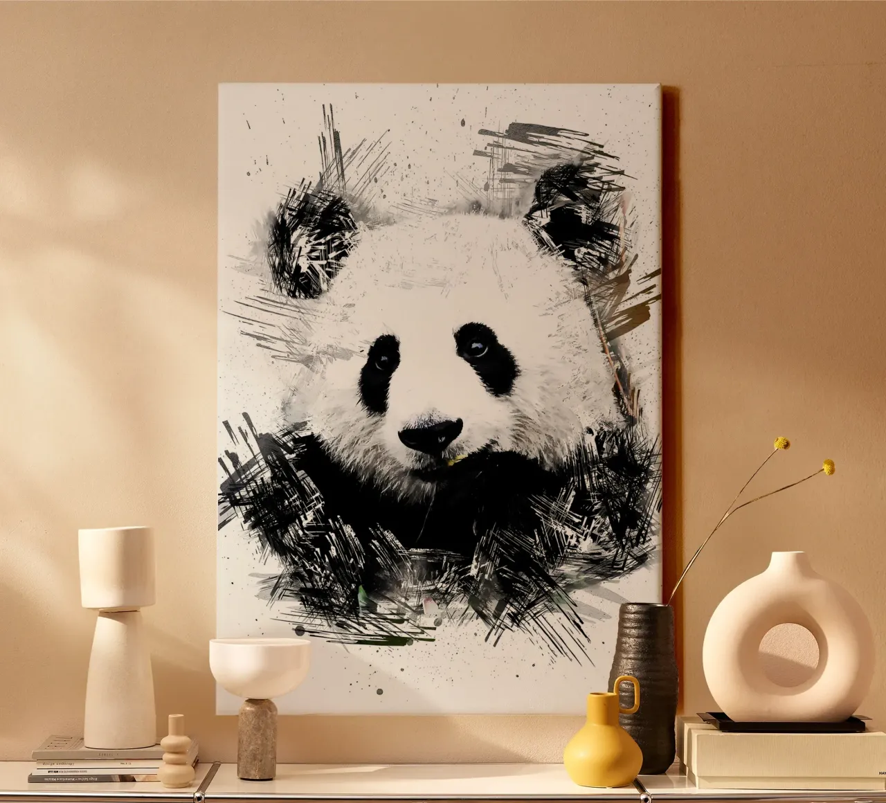 Pinturas de pandas lienzo con Marco flotante de James M Coyle