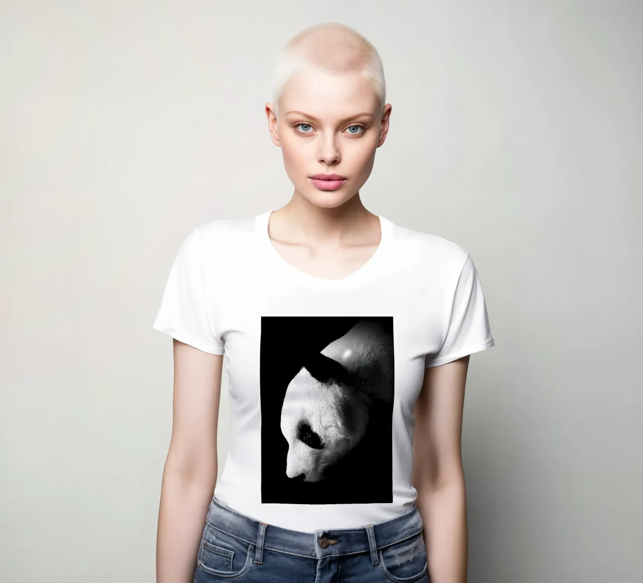 Immagine Panda in chiave Low Key t-shirt da donna da James M Coyle
