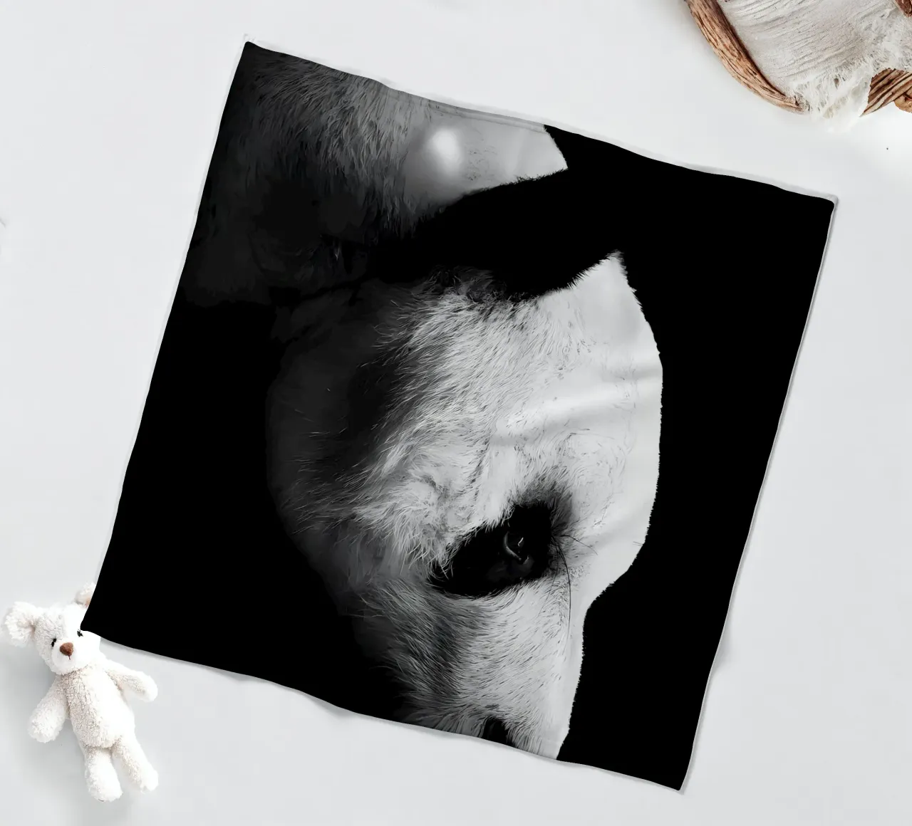 Immagine Panda in chiave Low Key coperta in pile da James M Coyle
