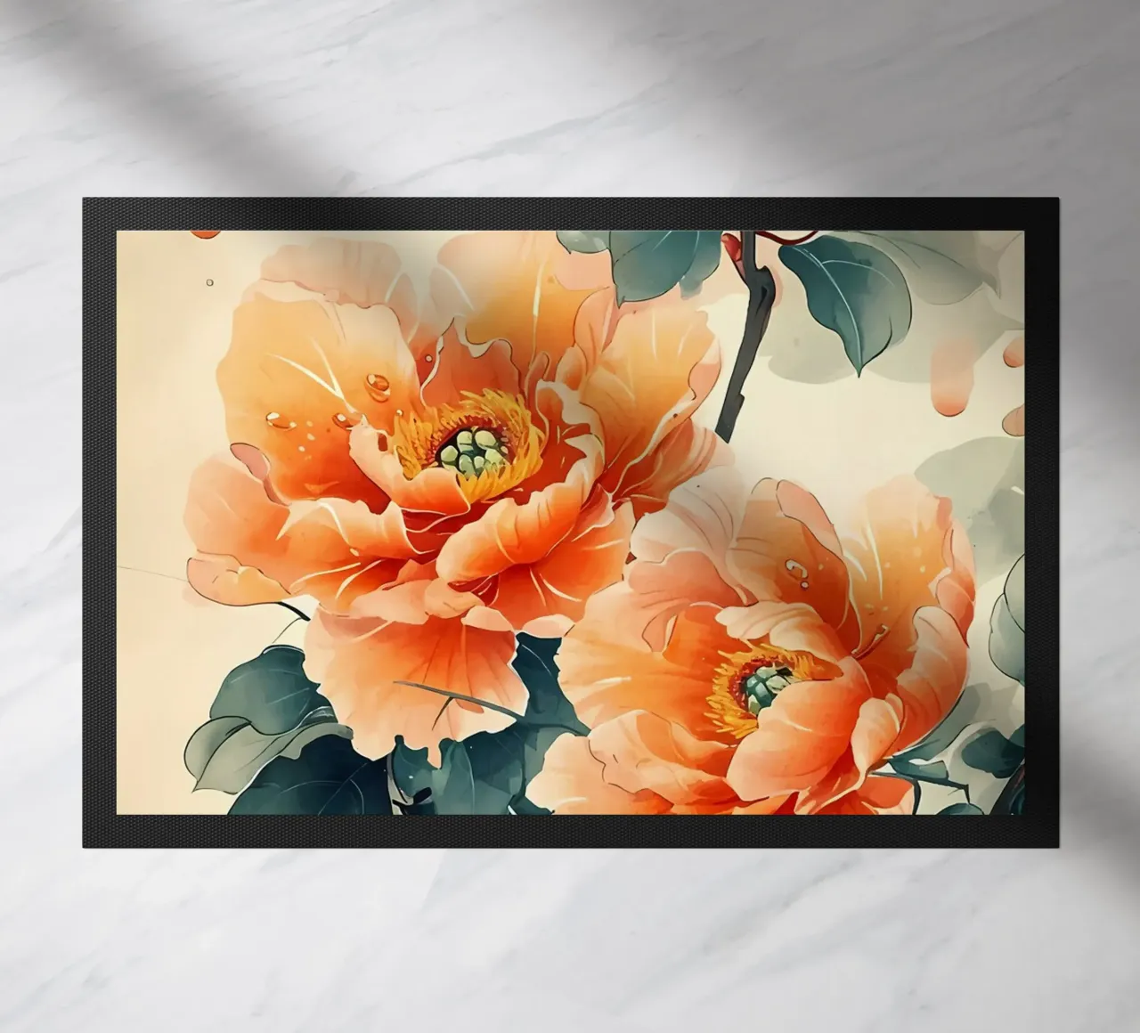 Fiori acquerellati zerbino da Rebecca Clark Wyrick