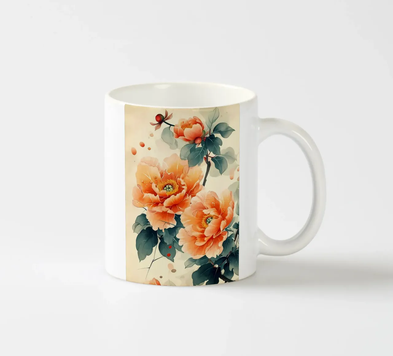 Fiori acquerellati tazza in ceramica da Rebecca Clark Wyrick
