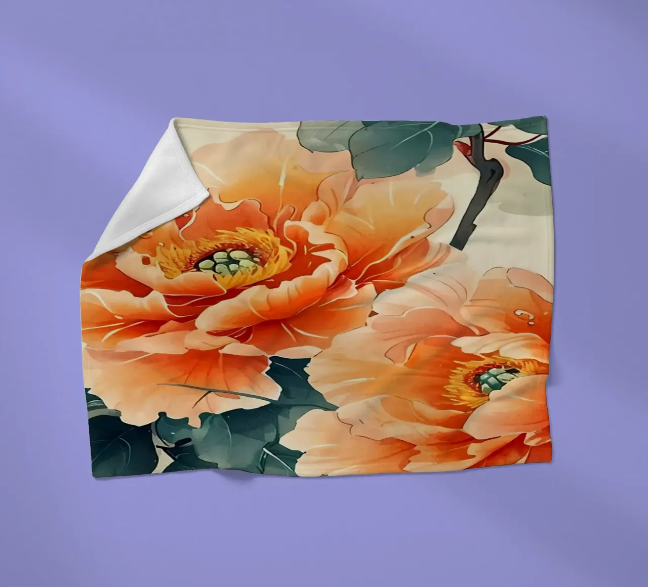 Fiori acquerellati coperta in pile da Rebecca Clark Wyrick