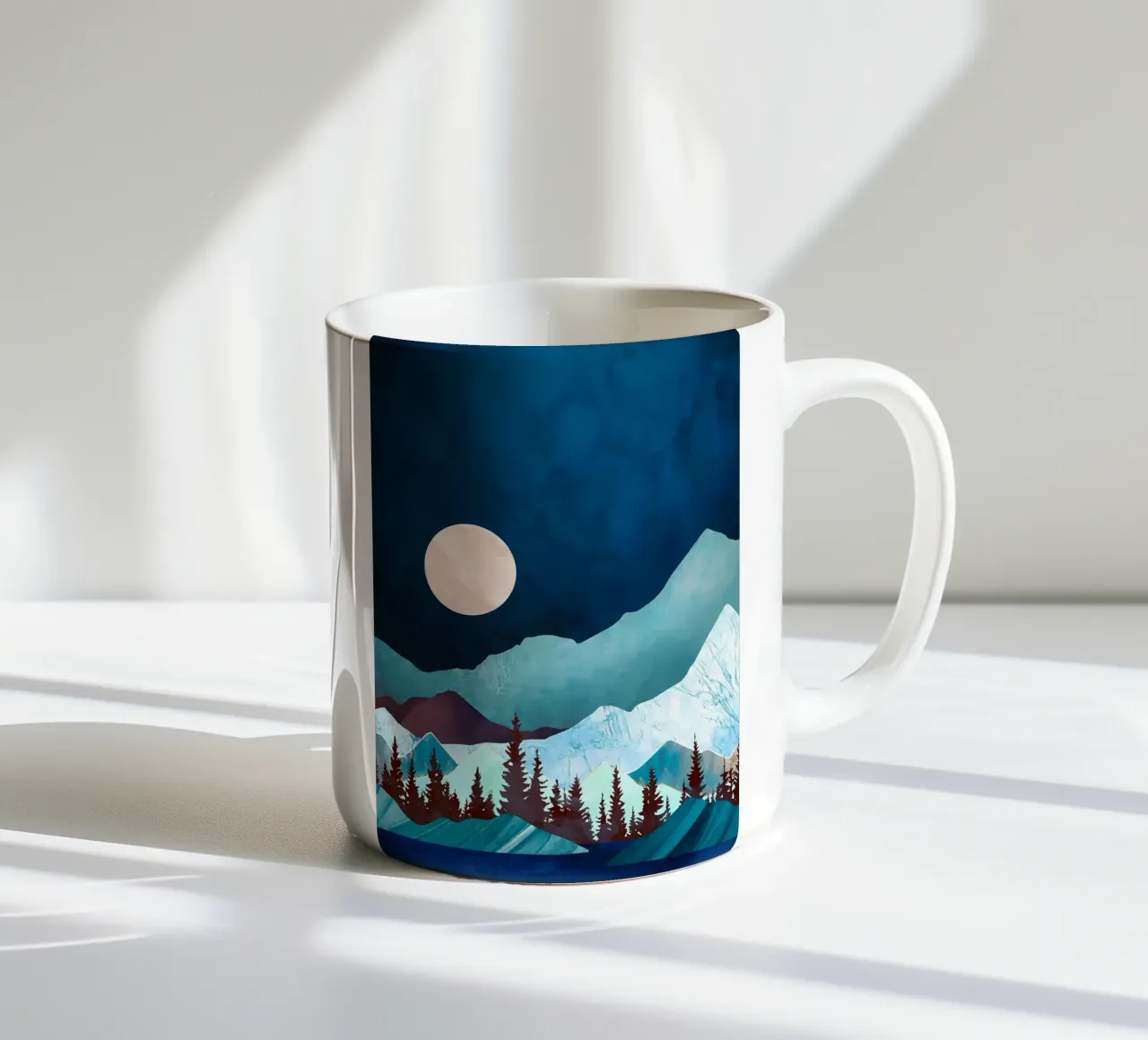 Rot-Gold-Dekor Keramik Tasse von Albert S Jacob