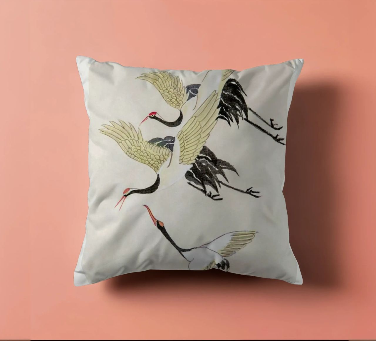 Swooping Cranes cuscino da Flora & Fauna