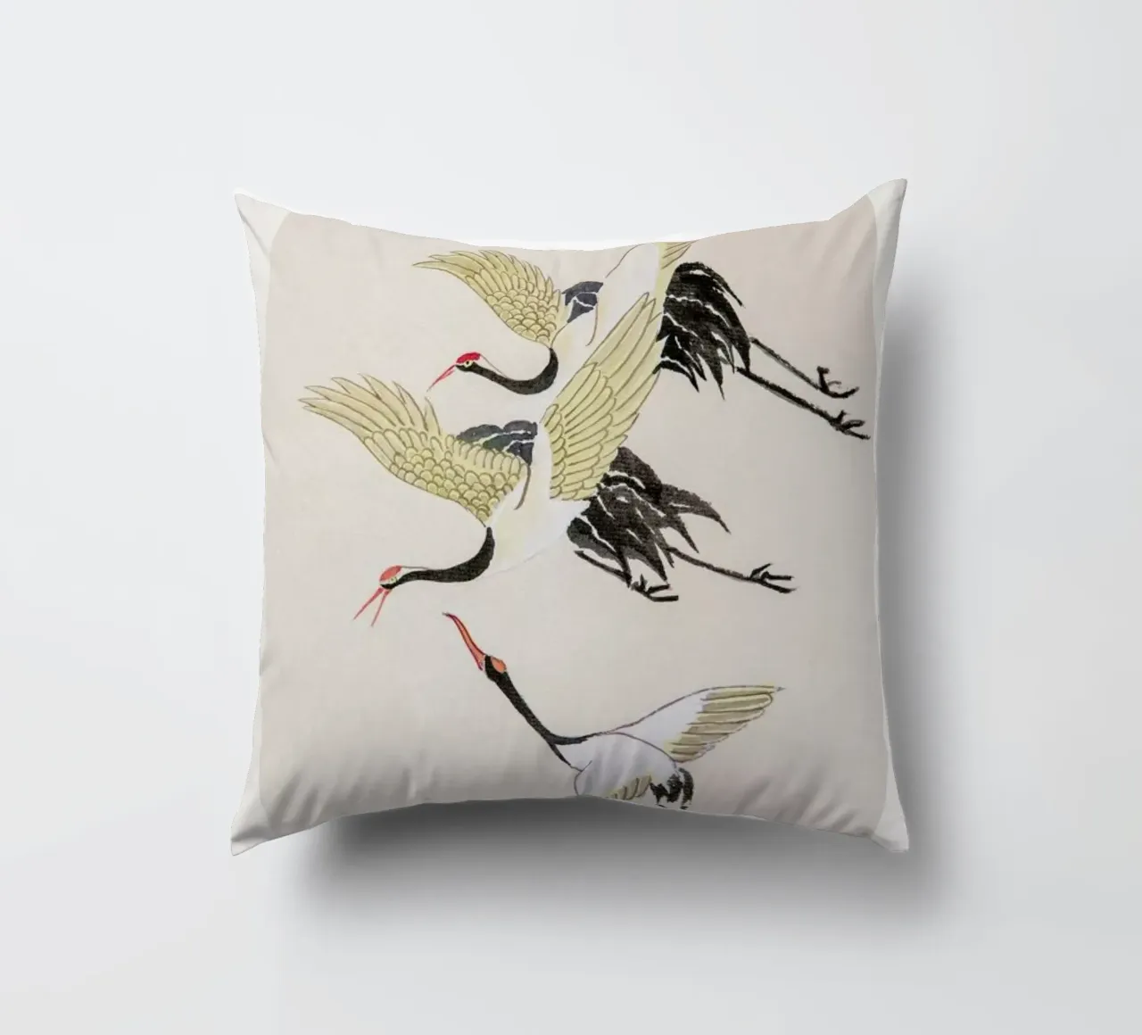 Swooping Cranes cojín de Flora & Fauna