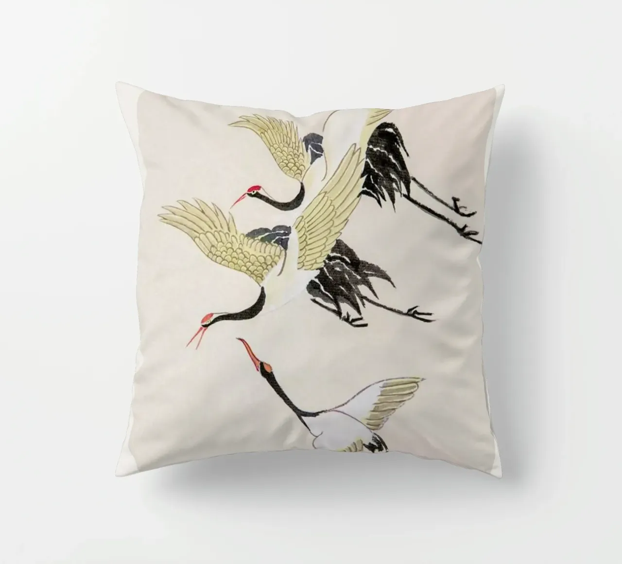 Swooping Cranes cojín de Flora & Fauna