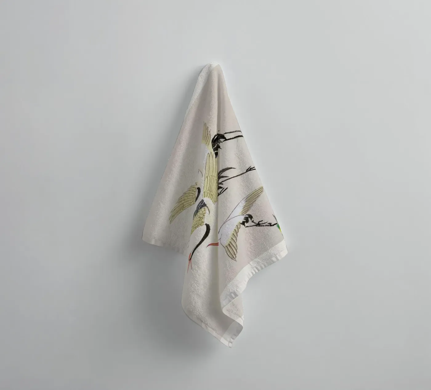 Swooping Cranes towel by Flora & Fauna
