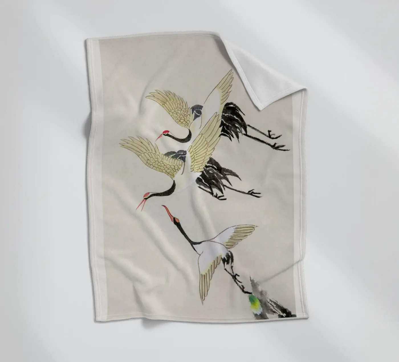 Swooping Cranes Fleecedecke von Flora & Fauna