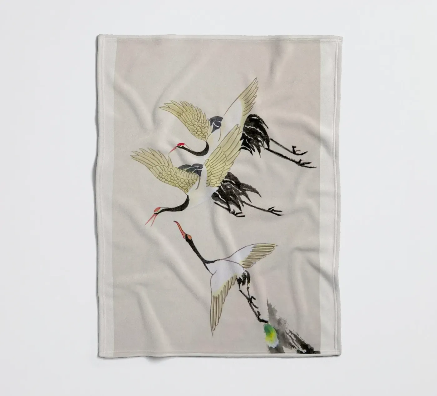 Swooping Cranes Fleecedecke von Flora & Fauna