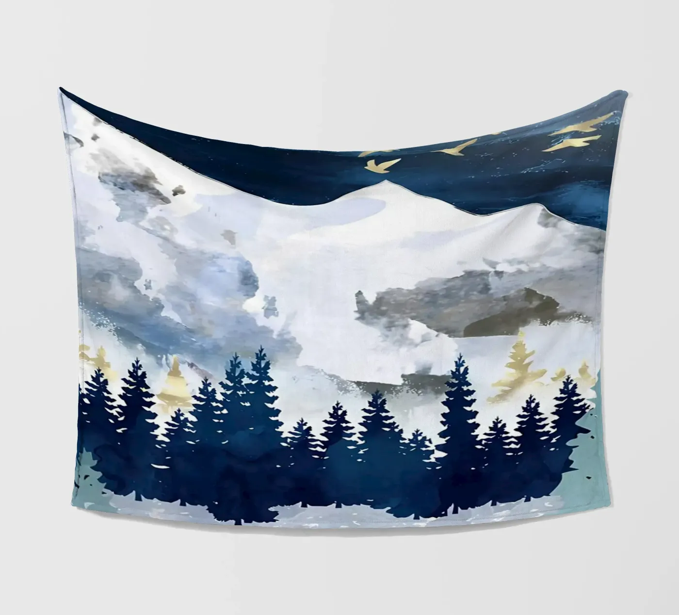 Hellblaue Berge Fleecedecke von Albert S Jacob