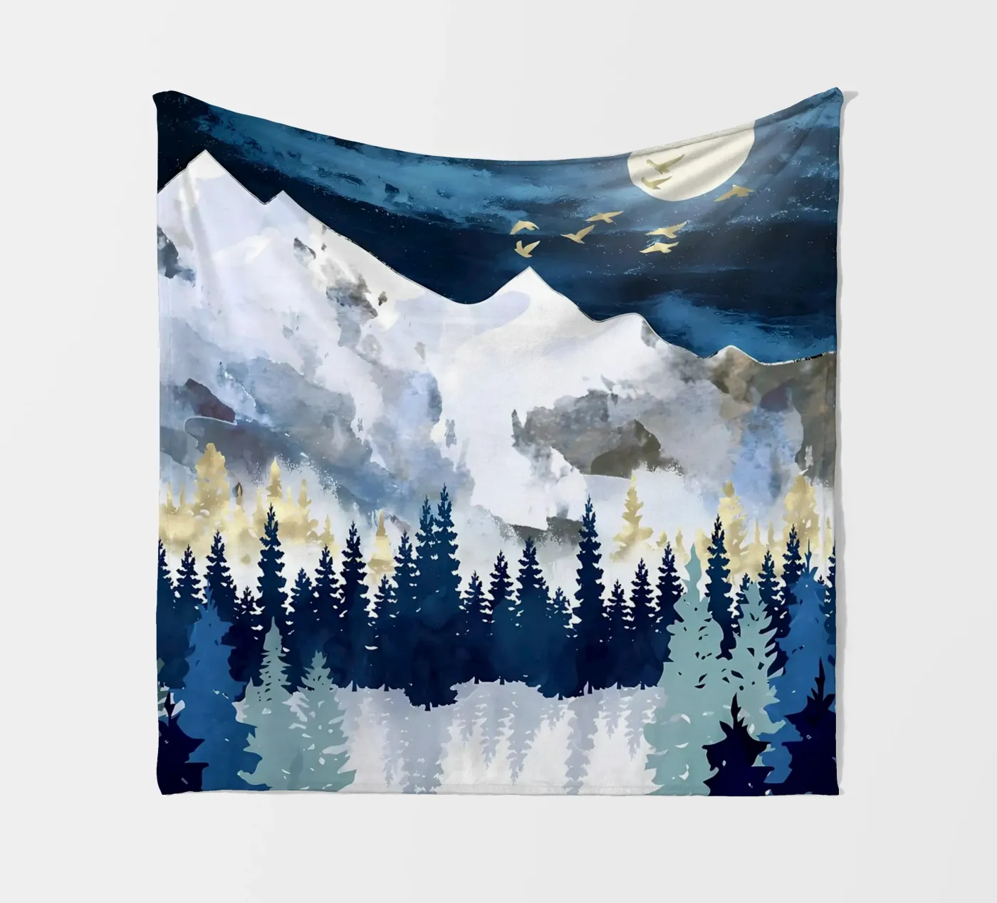 Hellblaue Berge Fleecedecke von Albert S Jacob