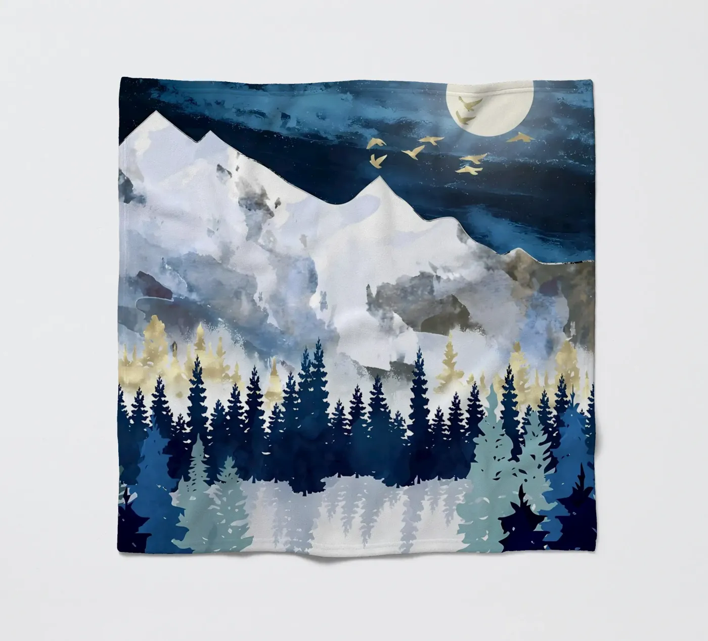 Hellblaue Berge Fleecedecke von Albert S Jacob