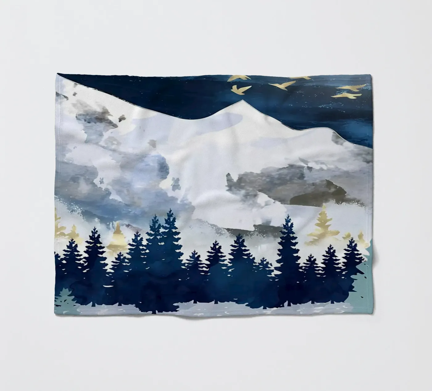 Hellblaue Berge Fleecedecke von Albert S Jacob