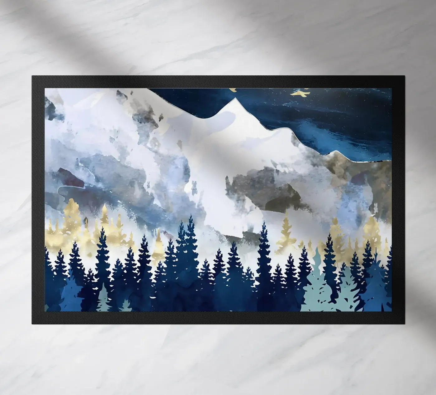 Hellblaue Berge Fußmatte von Albert S Jacob