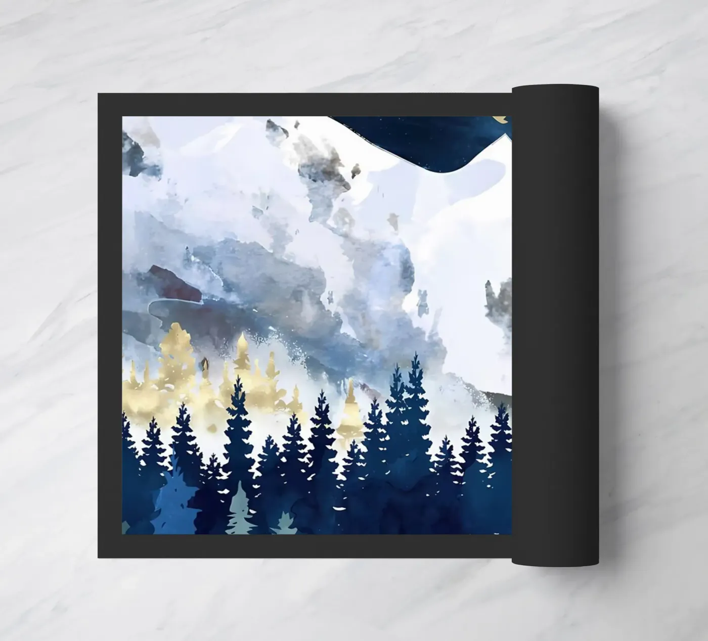 Hellblaue Berge Fußmatte von Albert S Jacob