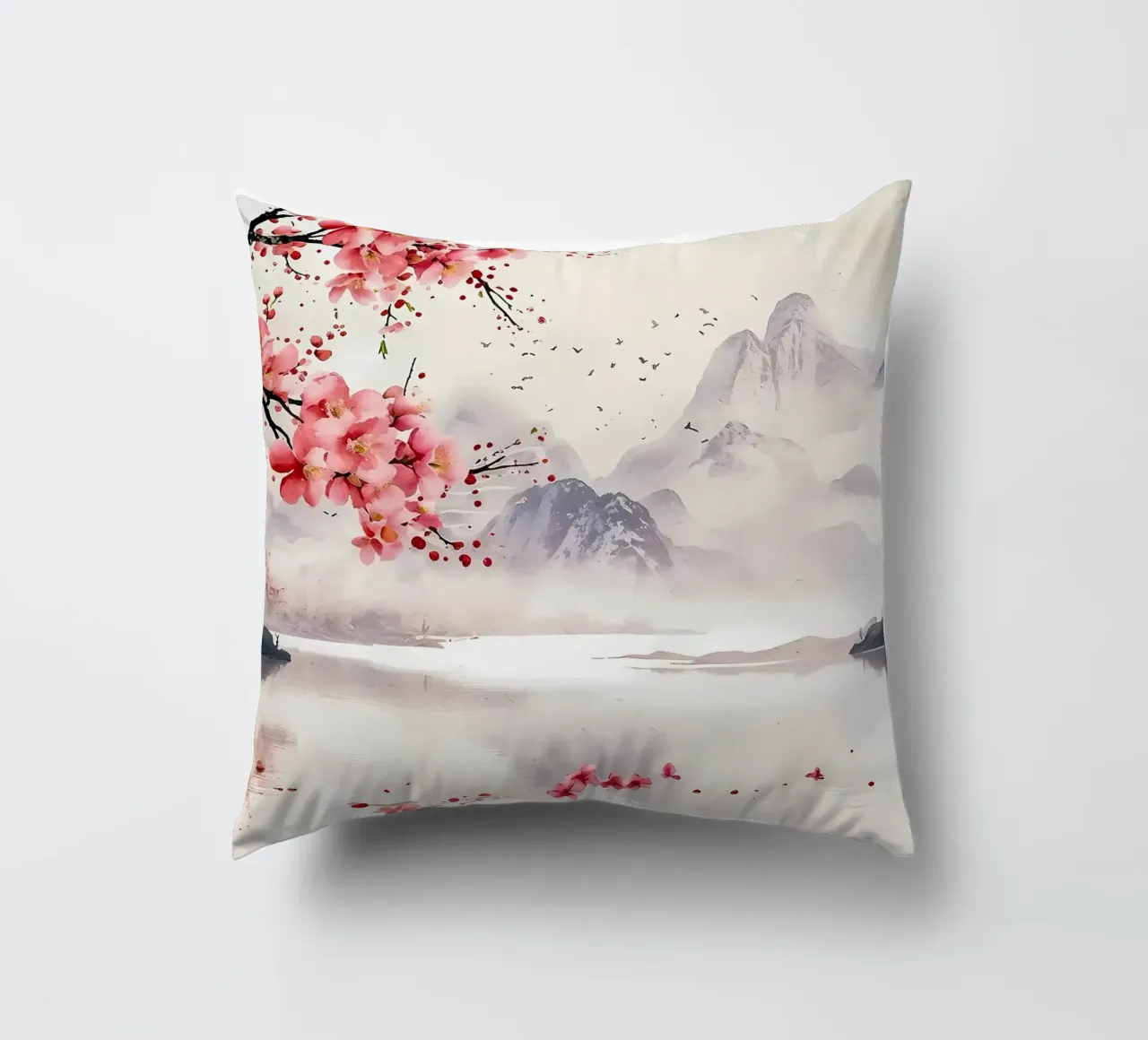 ciliegio in fiore in Giappone cuscino da Rebecca Clark Wyrick