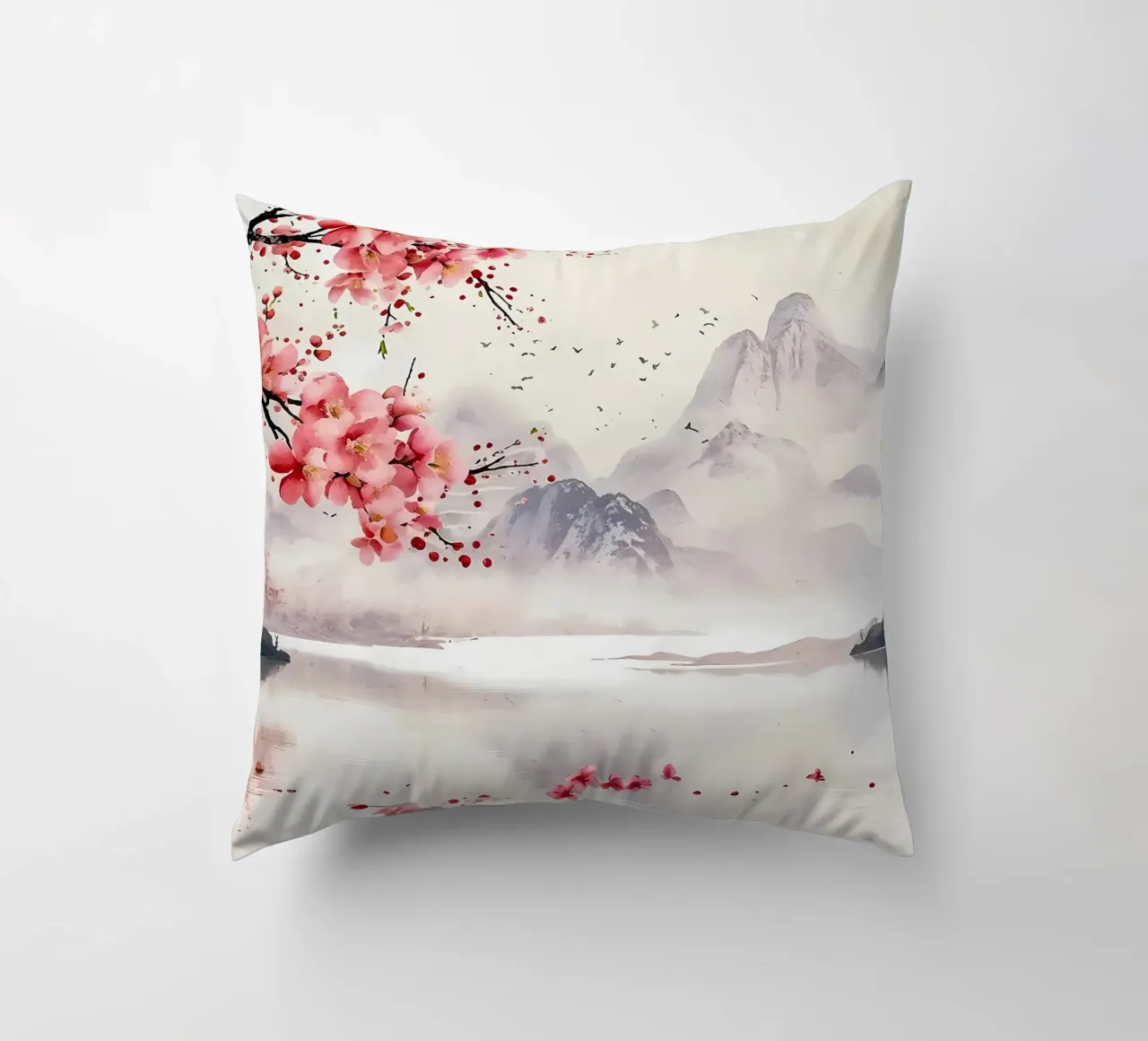 ciliegio in fiore in Giappone cuscino da Rebecca Clark Wyrick