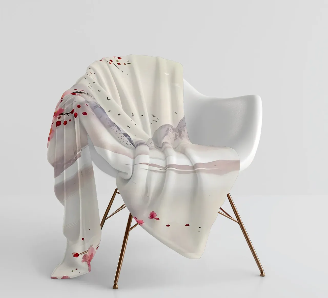 ciliegio in fiore in Giappone coperta in pile da Rebecca Clark Wyrick