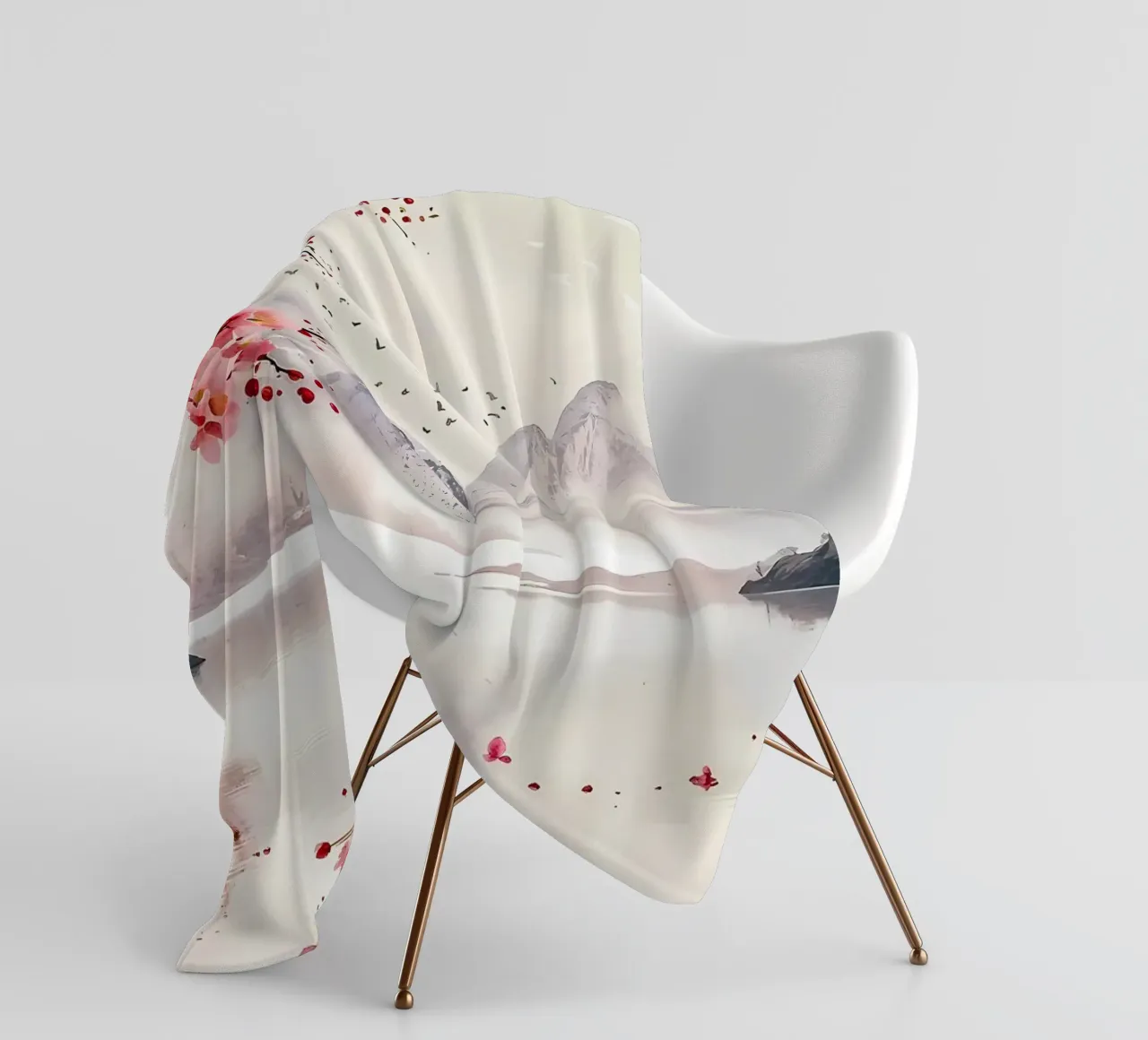 ciliegio in fiore in Giappone coperta in pile da Rebecca Clark Wyrick