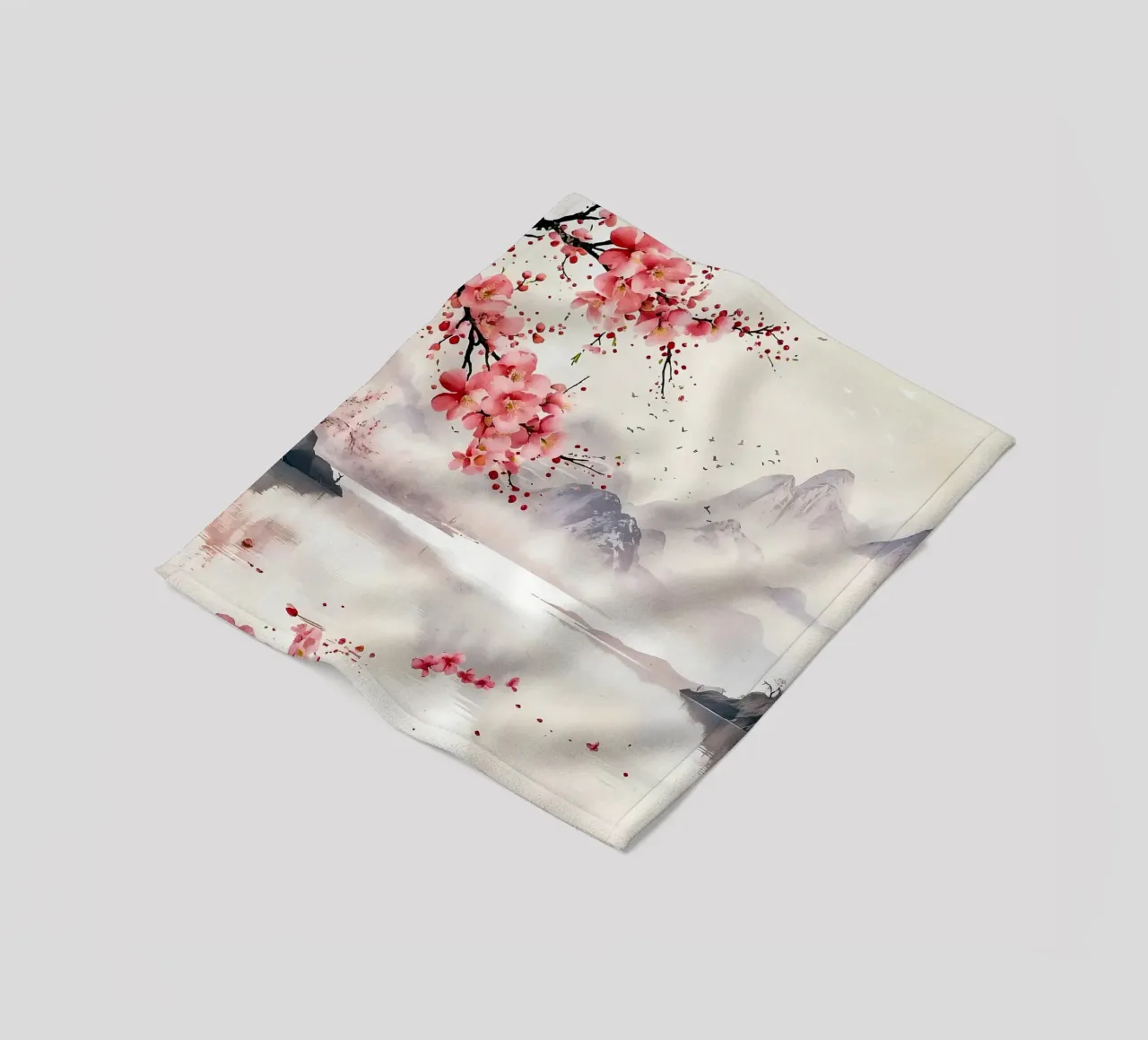 ciliegio in fiore in Giappone coperta in pile da Rebecca Clark Wyrick
